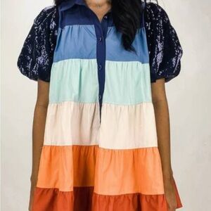 Queen of Sparkles multi-tiered sequin dress